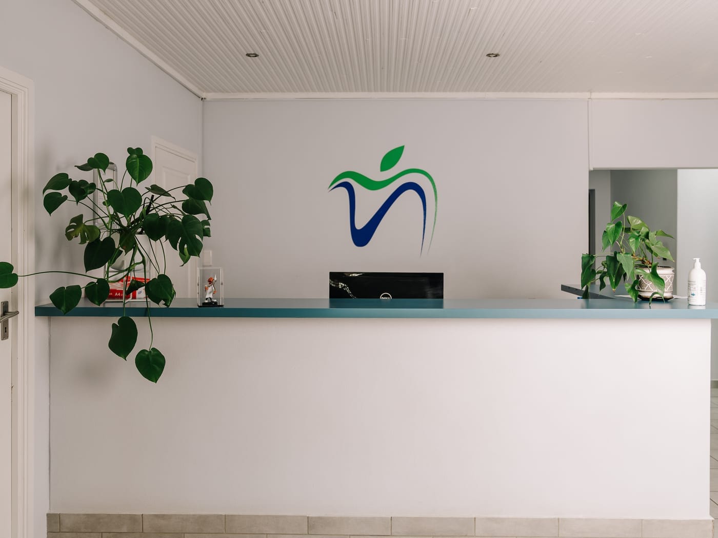 The branded reception area at Smile Connection Dental Studio, Newlands, Pretoria