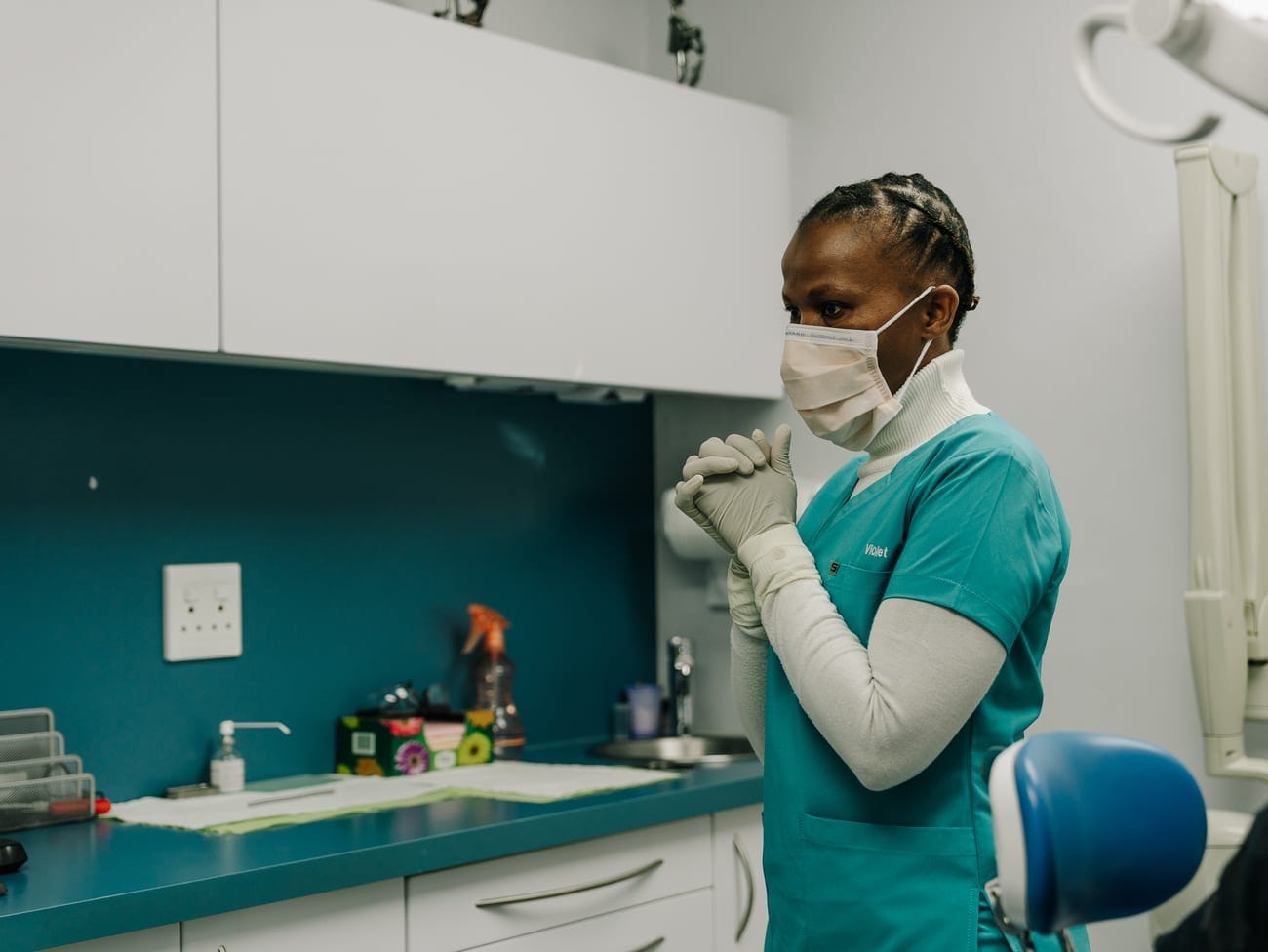 A Smile Connection dental professional preparing in a treatment room in Newlands, Pretoria